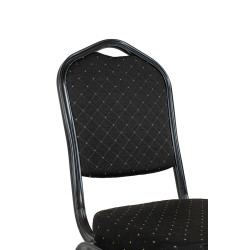 Krzesło bankietowe HERON czarne z czarną podstawą