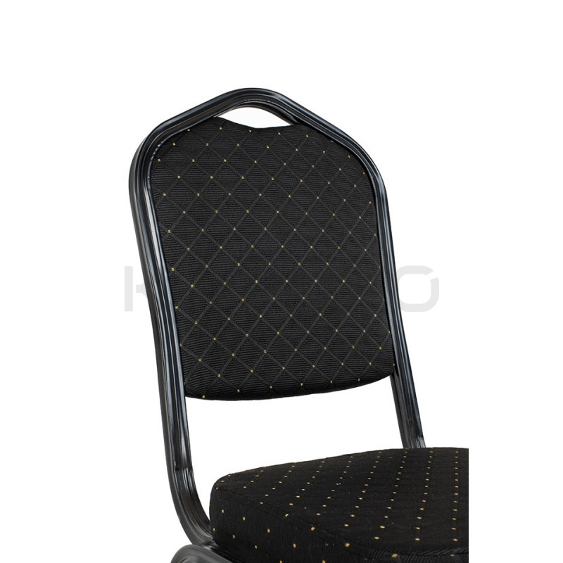 Krzesło bankietowe HERON czarne z czarną podstawą