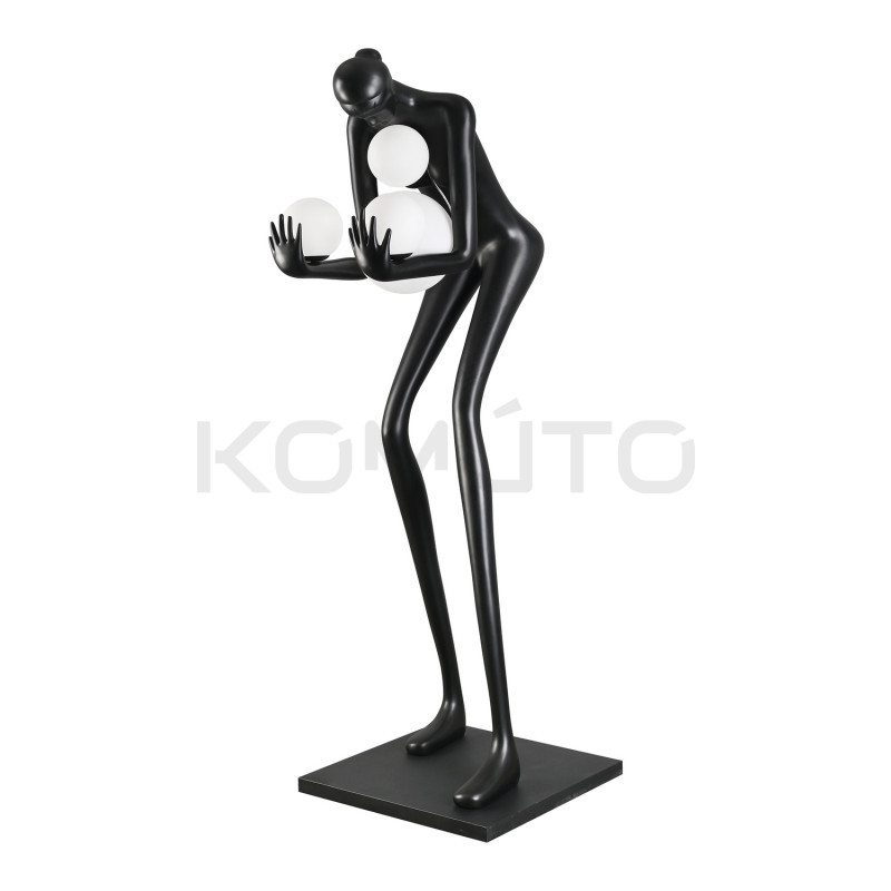 Lampa podłogowa WOMAN-2 BLACK 190 czarna rzeźba