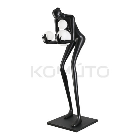 Lampa podłogowa WOMAN-2 BLACK 190 czarna rzeźba