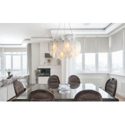 Lampa wisząca PIUMA LONG 100 podłużna białe pióra