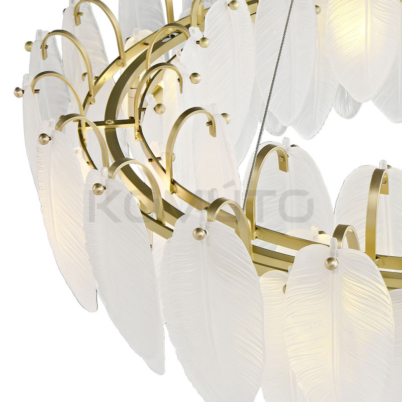 Lampa wisząca PIUMA LONG 100 podłużna białe pióra