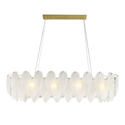 Lampa wisząca PIUMA LONG 100 podłużna białe pióra