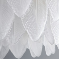 Lampa wisząca PIUMA LONG 100 podłużna białe pióra