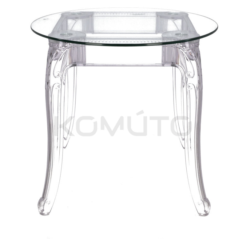 Stół przezroczysty KING ROUND Ghost 80 do jadalni i salonu