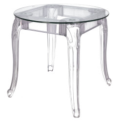 Stół przezroczysty KING ROUND Ghost 80 do jadalni i salonu