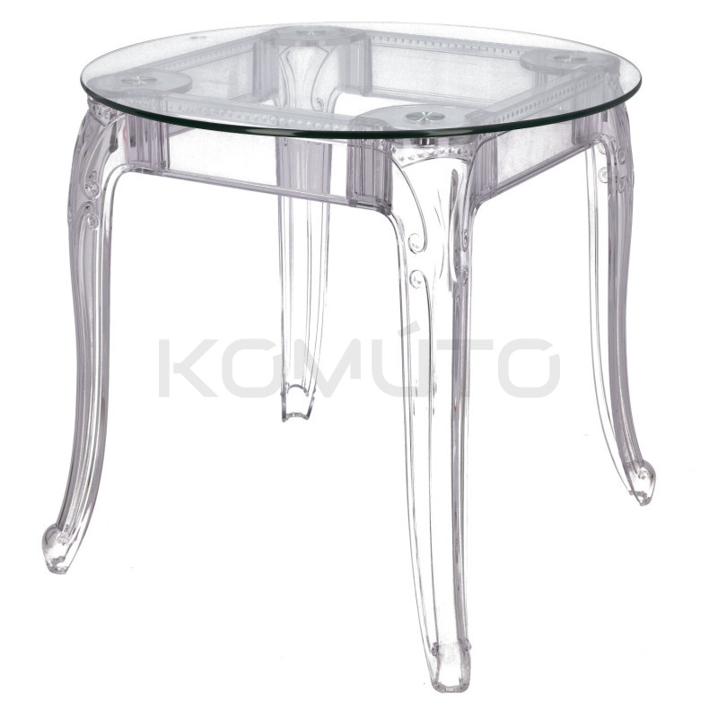 Stół przezroczysty KING ROUND Ghost 80 do jadalni i salonu