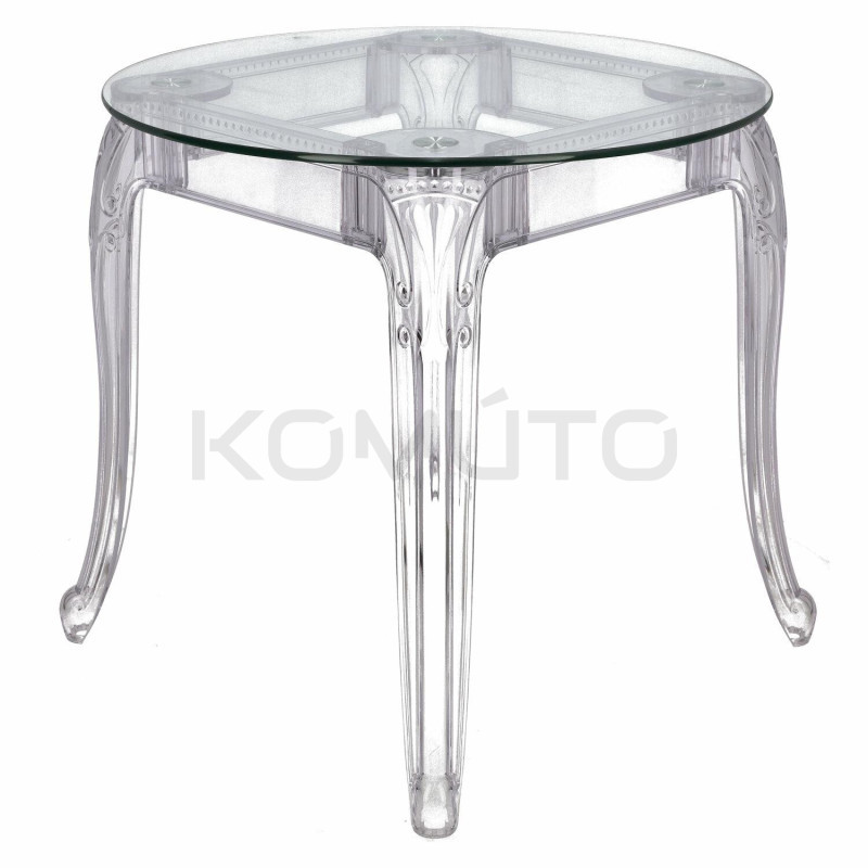 Stół przezroczysty KING ROUND Ghost 80 do jadalni i salonu