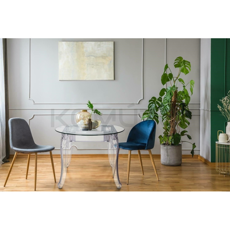 Stół przezroczysty KING ROUND Ghost 80 do jadalni i salonu