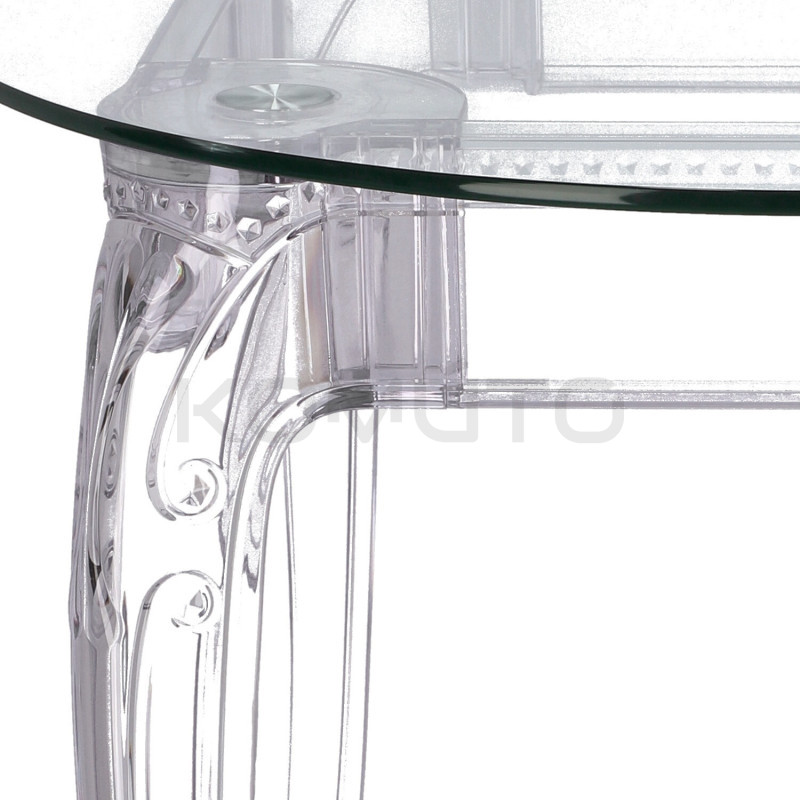 Stół przezroczysty KING ROUND Ghost 80 do jadalni i salonu