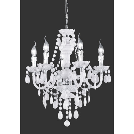 Żyrandol glamour Baroc 5 biały akrylowe kryształy