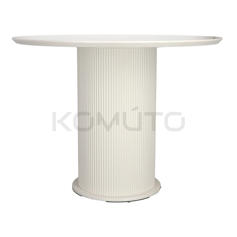 Stół okrągły Roma biały 100 elegancki ze zdobioną odstawą Stół okrągły Roma biały 100 elegancki ze zdobioną odstawą