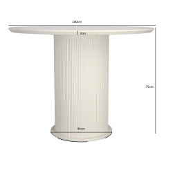 Stół okrągły Roma biały 100 elegancki ze zdobioną odstawą Stół okrągły Roma biały 100 elegancki ze zdobioną odstawą