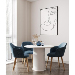 Stół okrągły Roma biały 100 elegancki ze zdobioną odstawą Stół okrągły Roma biały 100 elegancki ze zdobioną odstawą