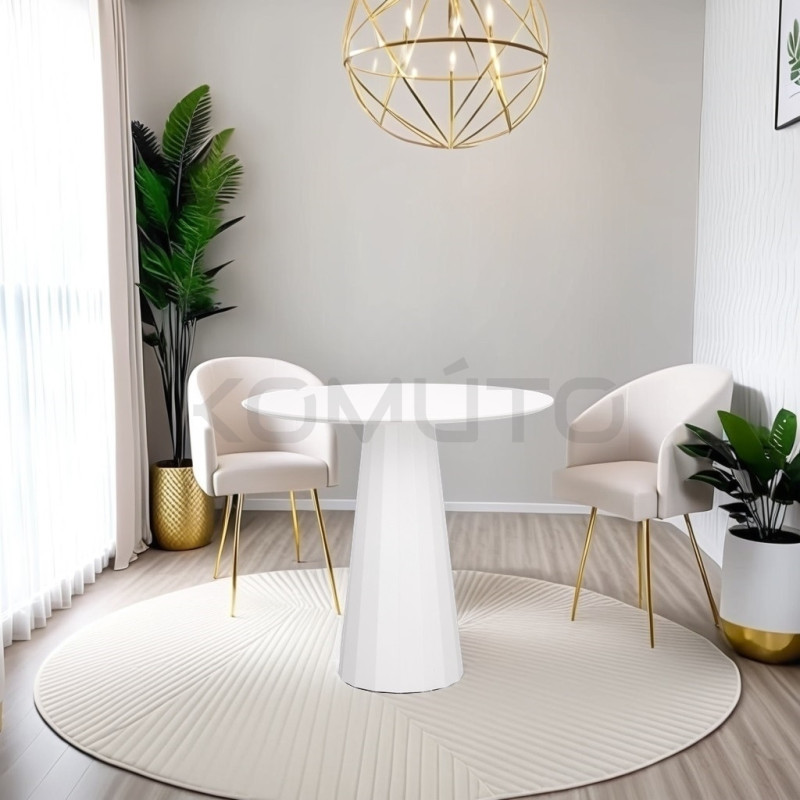 Stół okrągły Wenice biały 80 mały kompaktowy Stół okrągły Wenice biały 80 mały kompaktowy