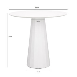 Stół okrągły Wenice biały 80 mały kompaktowy Stół okrągły Wenice biały 80 mały kompaktowy