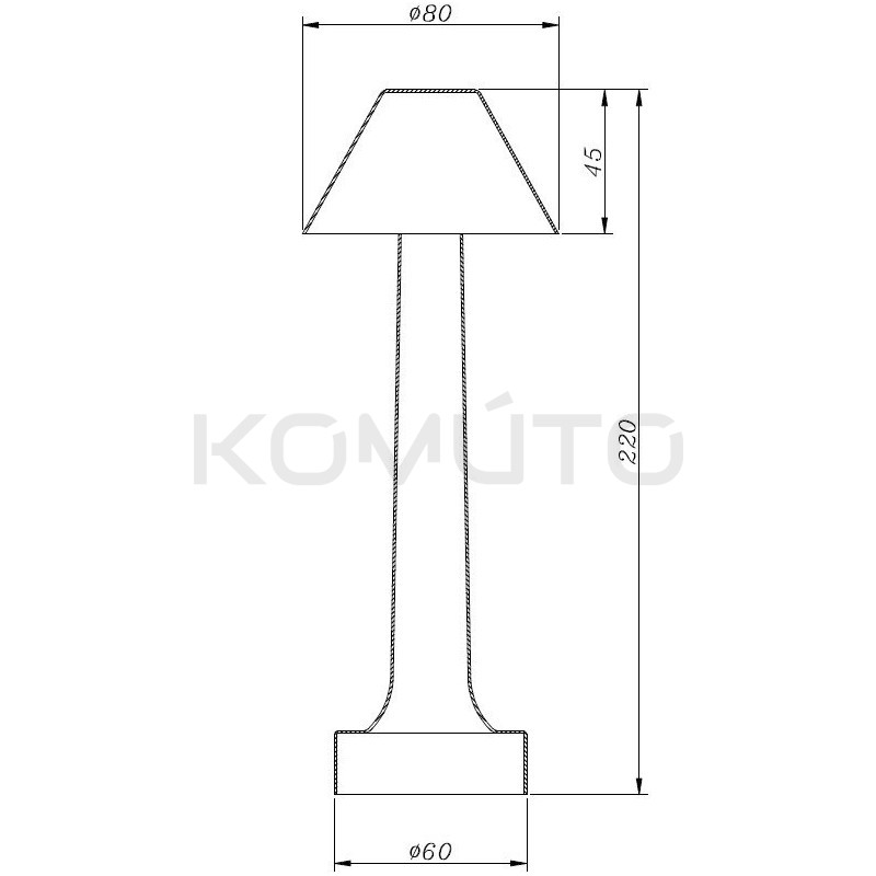 Lampa stołowa przenośna TAVOLO B LED dotykowa miedziana 22 