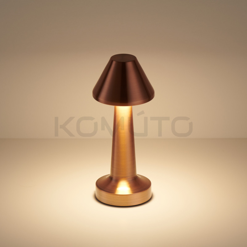 Lampa stołowa przenośna TAVOLO B LED dotykowa miedziana 22 