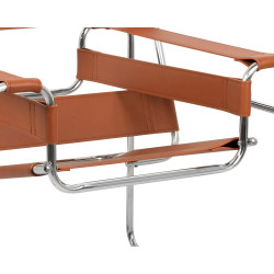 Fotel Ivan Wassily brązowy bauhaus metalowa konstrukcja z rurek