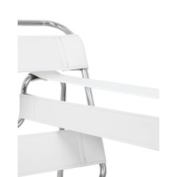 Fotel Ivan Wassily biały bauhaus metalowa podstawa z rurek