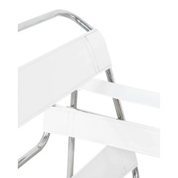 Fotel Ivan Wassily biały bauhaus metalowa podstawa z rurek