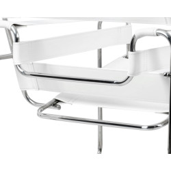 Fotel Ivan Wassily biały bauhaus metalowa podstawa z rurek