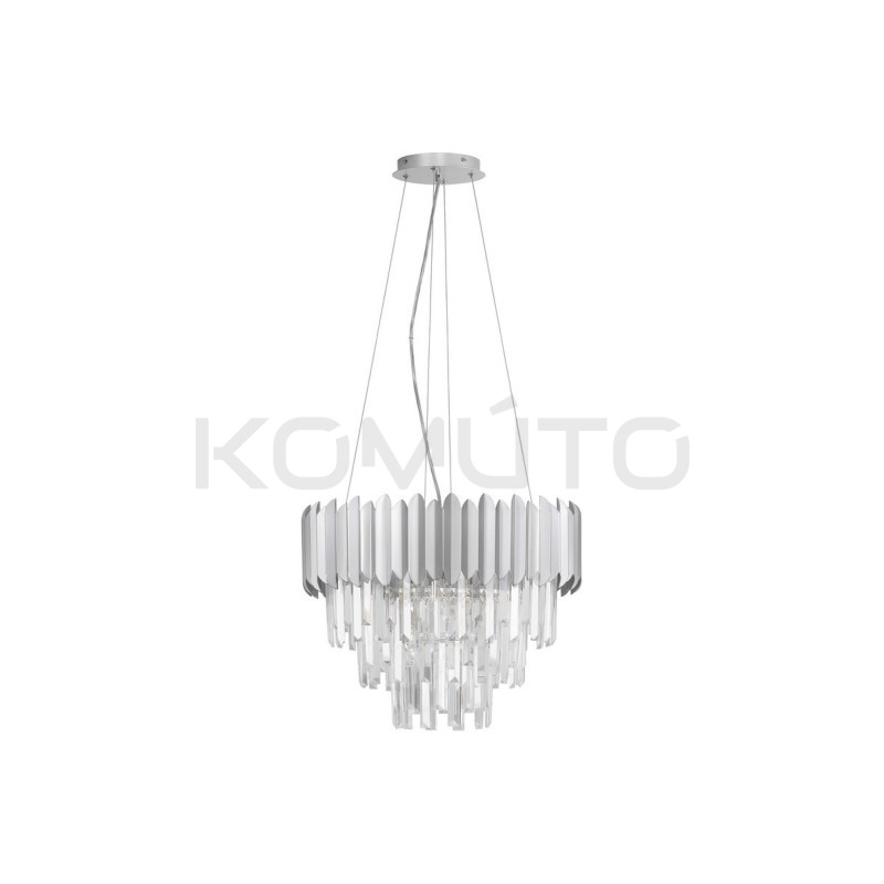 Lampa wisząca Emperor II 50 srebrna glamour kryształ nad stół