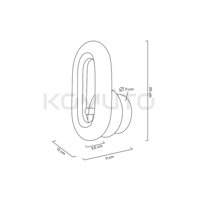 Kinkiet kryształowy JEWEL złoty wydłużony owal