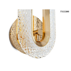 Kinkiet kryształowy JEWEL złoty wydłużony owal