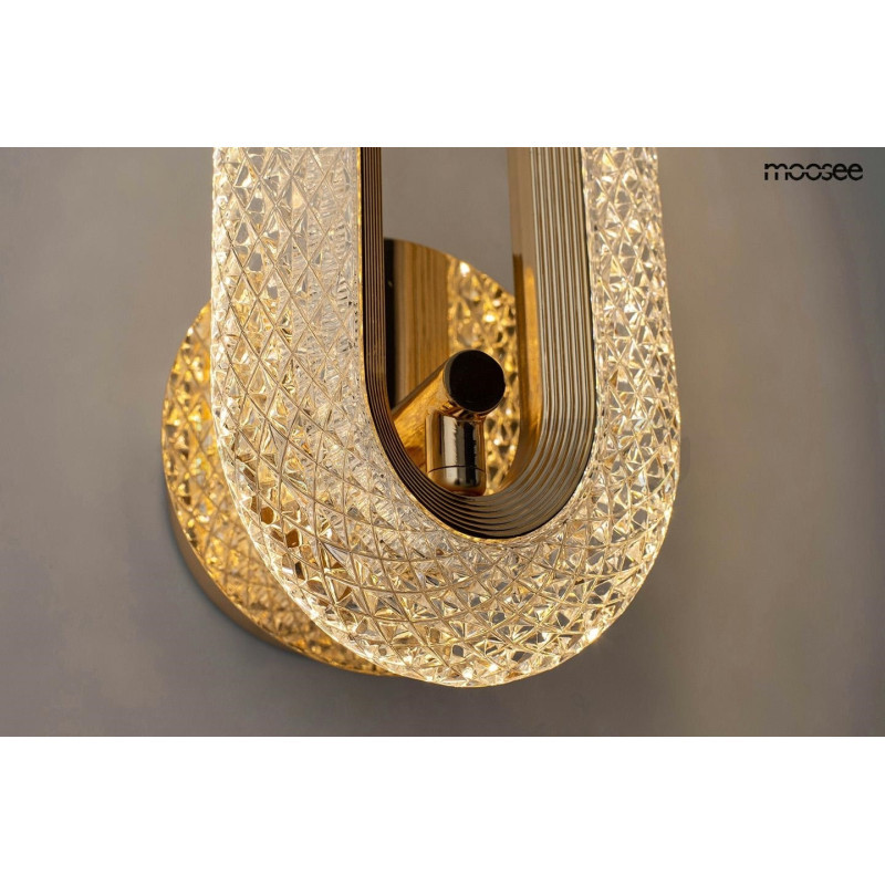 Kinkiet kryształowy JEWEL złoty wydłużony owal