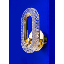 Kinkiet kryształowy JEWEL złoty wydłużony owal