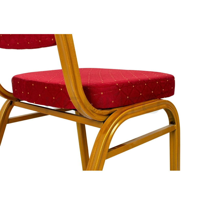 Krzesło bankietowe HEROS czerwone złote