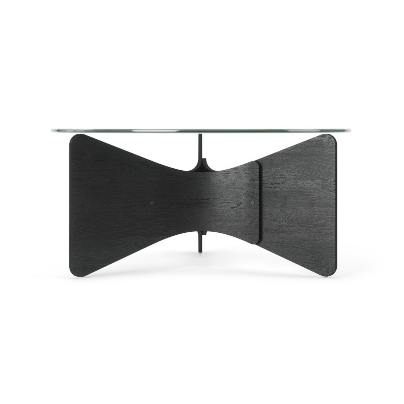 Stolik kawowy MADERA czarny plus szkło designerska podstawa 