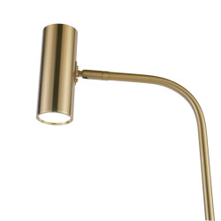 Lampa podłogowe ze stolikiem Vincent złota podstawa biały marmur