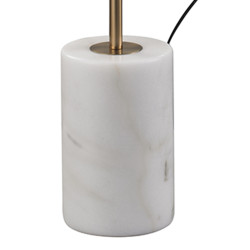 Lampa podłogowe ze stolikiem Vincent złota podstawa biały marmur