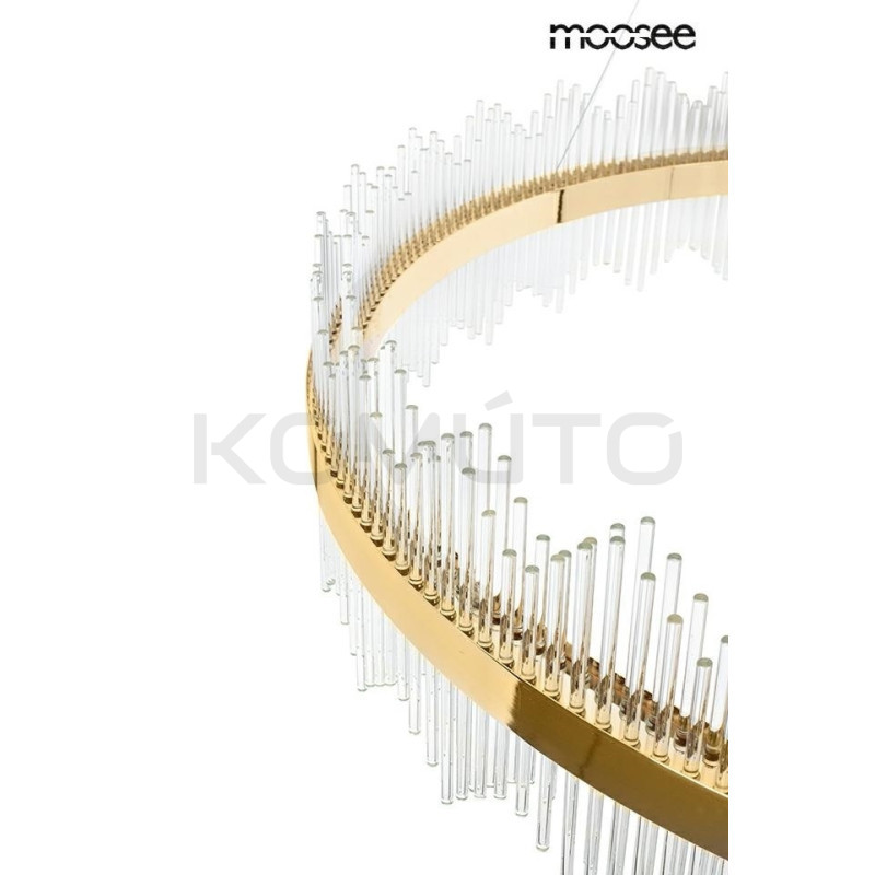 Lampa wisząca glamour Florens 120 złota kryształowe pałeczki