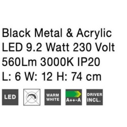 Kinkiet obrotowy Moccio 2 ramiona czarny nowoczesny