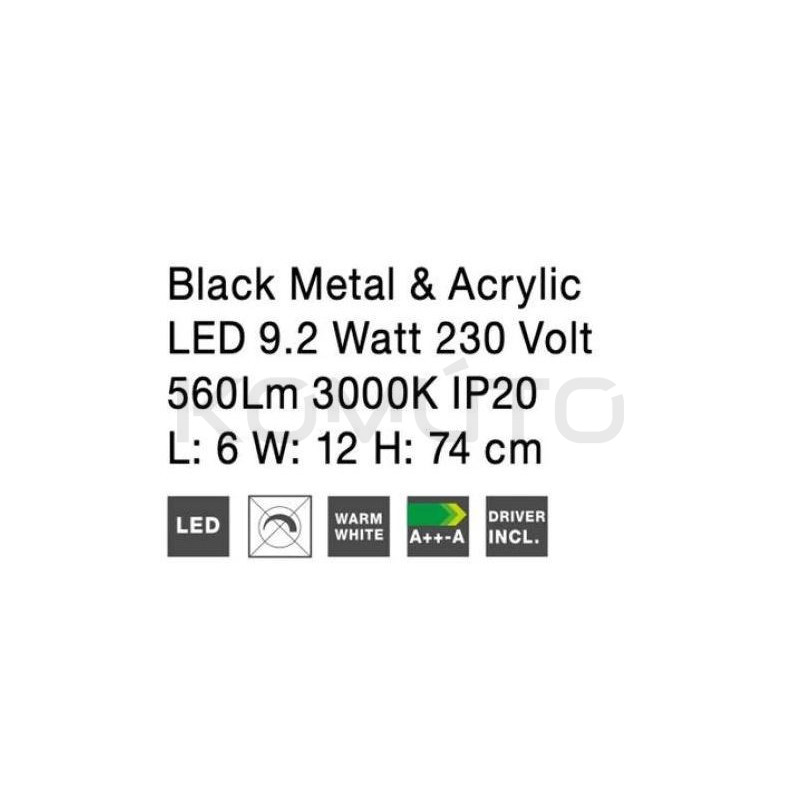 Kinkiet obrotowy Moccio 2 ramiona czarny nowoczesny