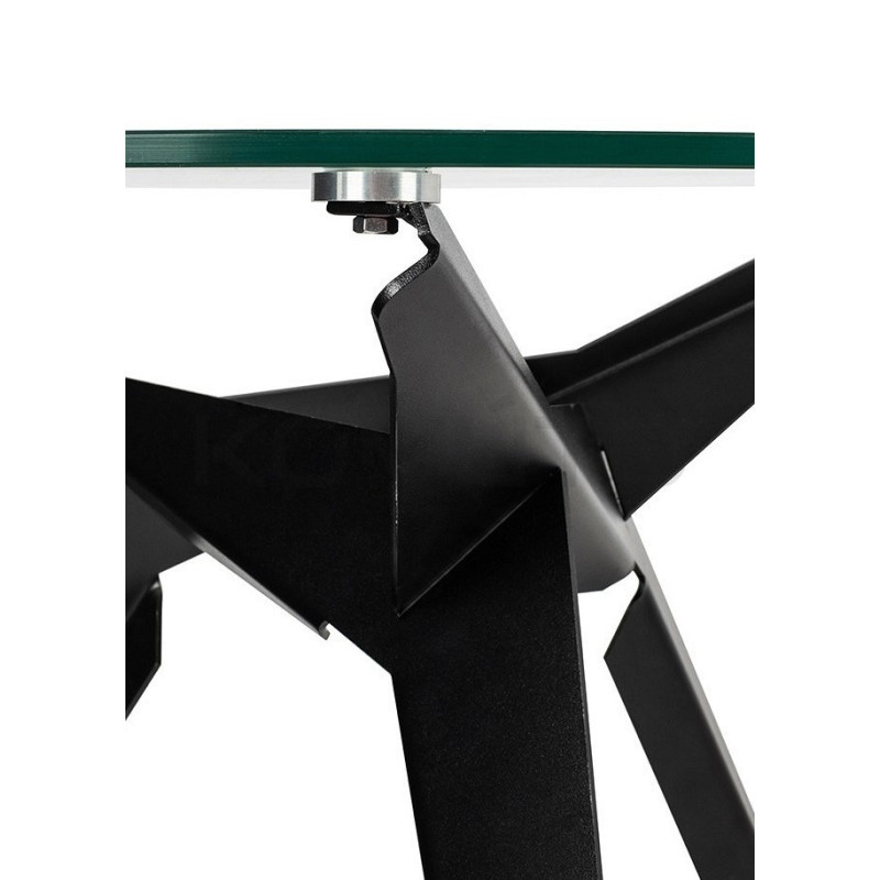 Stół okrągły CRAB 90 czarna podstawa szklany blat Stół okrągły CRAB 90 czarna podstawa szklany blat