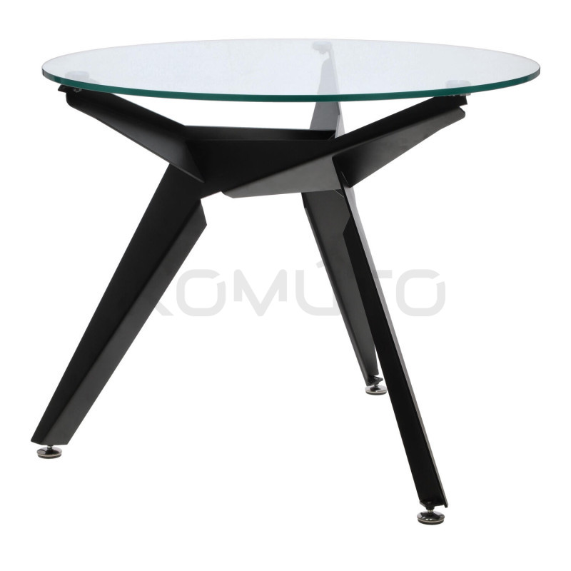 Stół okrągły CRAB 90 czarna podstawa szklany blat Stół okrągły CRAB 90 czarna podstawa szklany blat