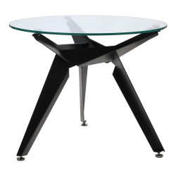 Stół okrągły CRAB 90 czarna podstawa szklany blat Stół okrągły CRAB 90 czarna podstawa szklany blat