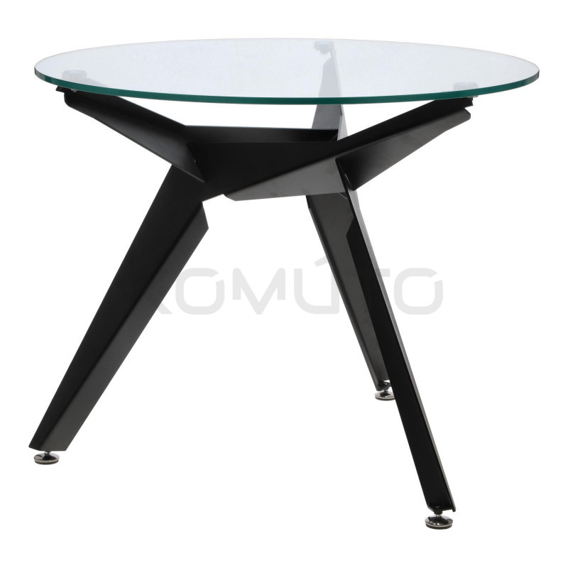 Stół okrągły CRAB 90 czarna podstawa szklany blat Stół okrągły CRAB 90 czarna podstawa szklany blat