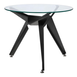 Stół okrągły CRAB 90 czarna podstawa szklany blat Stół okrągły CRAB 90 czarna podstawa szklany blat