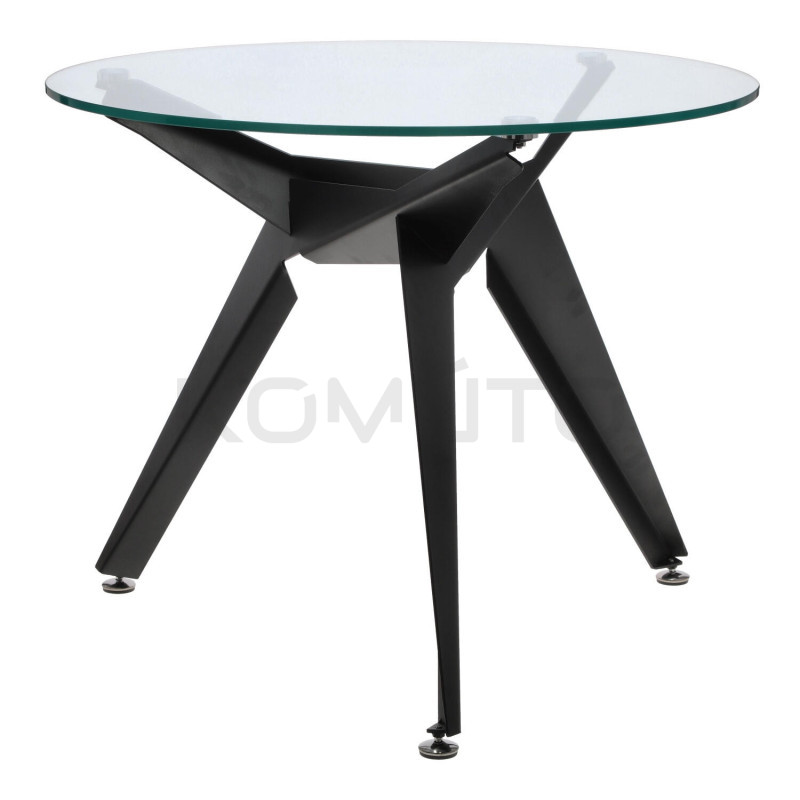 Stół okrągły CRAB 90 czarna podstawa szklany blat Stół okrągły CRAB 90 czarna podstawa szklany blat