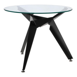 Stół okrągły CRAB 90 czarna podstawa szklany blat Stół okrągły CRAB 90 czarna podstawa szklany blat