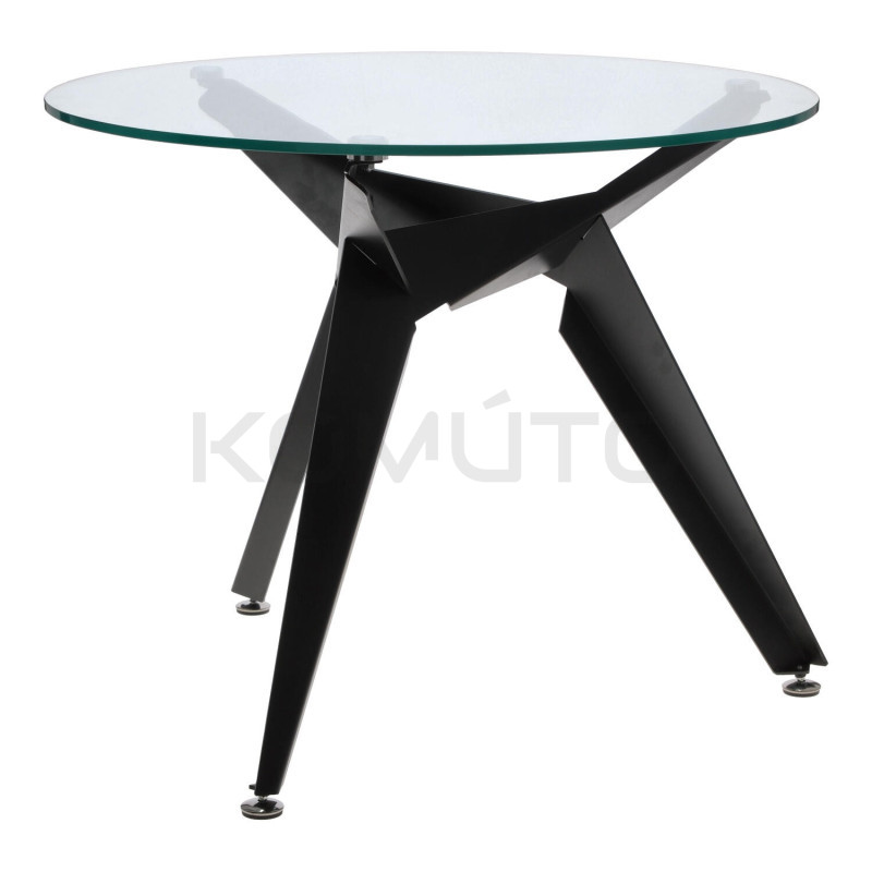 Stół okrągły CRAB 90 czarna podstawa szklany blat Stół okrągły CRAB 90 czarna podstawa szklany blat