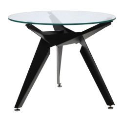 Stół okrągły CRAB 90 czarna podstawa szklany blat Stół okrągły CRAB 90 czarna podstawa szklany blat