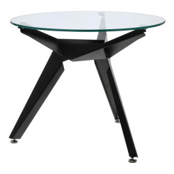 Stół okrągły CRAB 90 czarna podstawa szklany blat Stół okrągły CRAB 90 czarna podstawa szklany blat