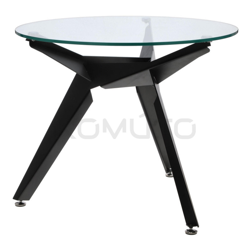 Stół okrągły CRAB 90 czarna podstawa szklany blat Stół okrągły CRAB 90 czarna podstawa szklany blat