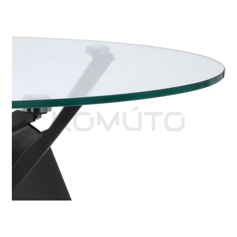 Stół okrągły CRAB 90 czarna podstawa szklany blat Stół okrągły CRAB 90 czarna podstawa szklany blat